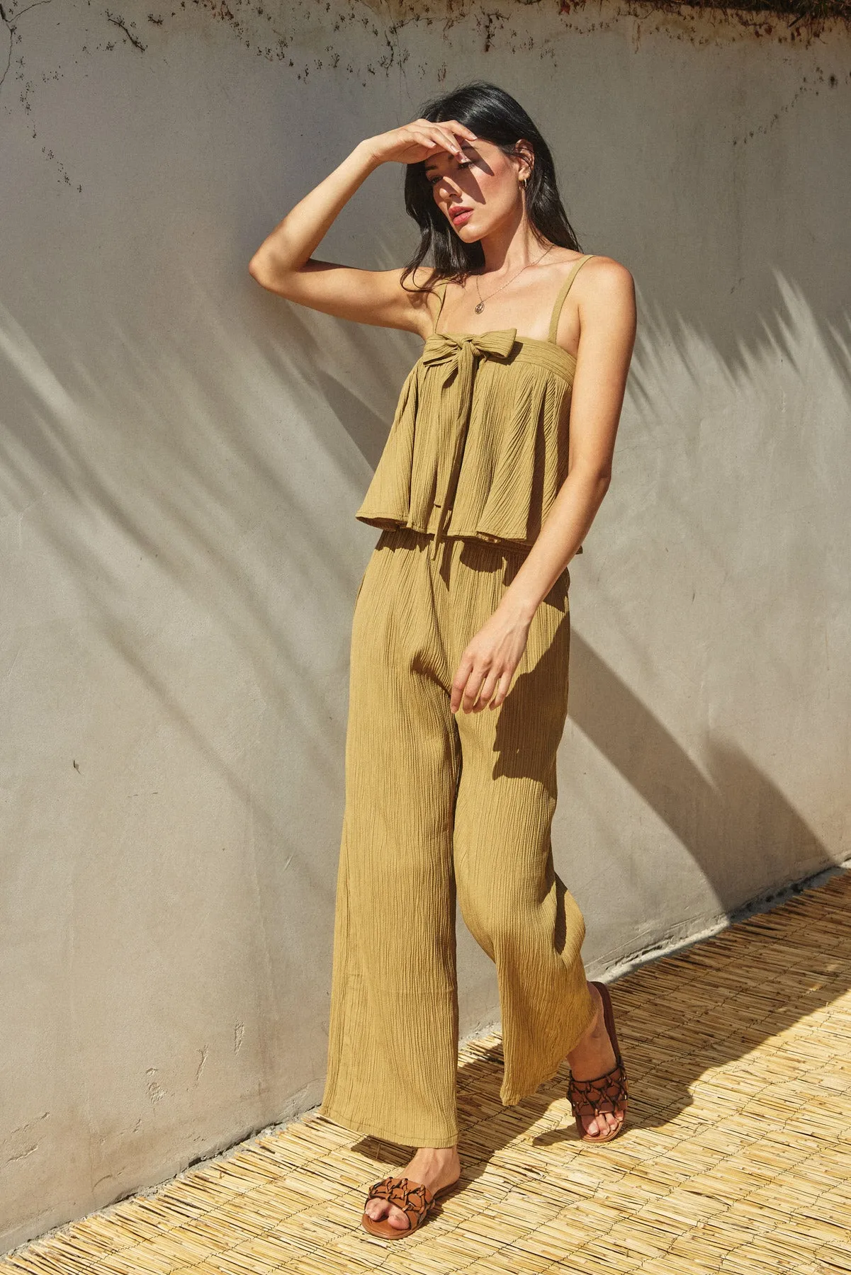 Miles Tie Front Flared Cami Top