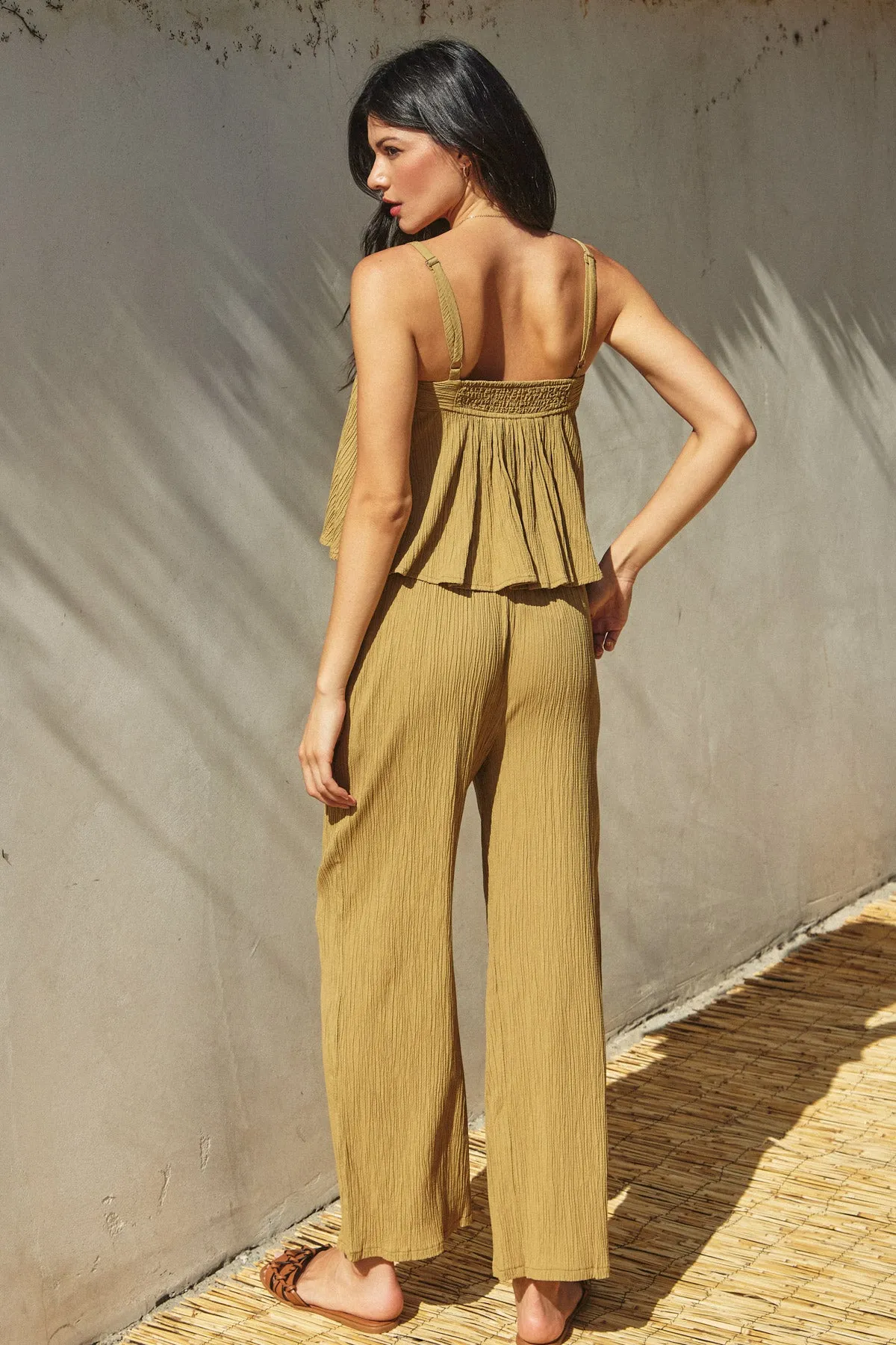 Miles Tie Front Flared Cami Top