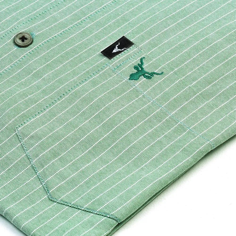 Mint Green Striped Casual Shirt