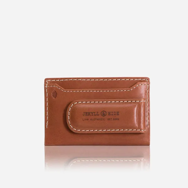 MONEY CLIP CARD HOLDER, TAN
