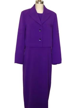 Monica’s Crepe Crop Jacket & Classic Dress - Style # Mk2 (Purple)
