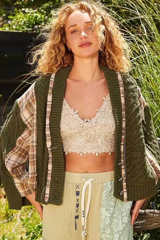 Moss V-Neck Button Up Cardigan