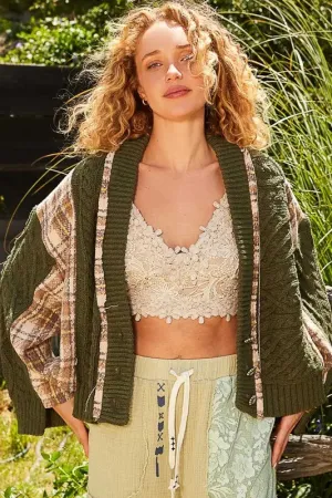 Moss V-Neck Button Up Cardigan