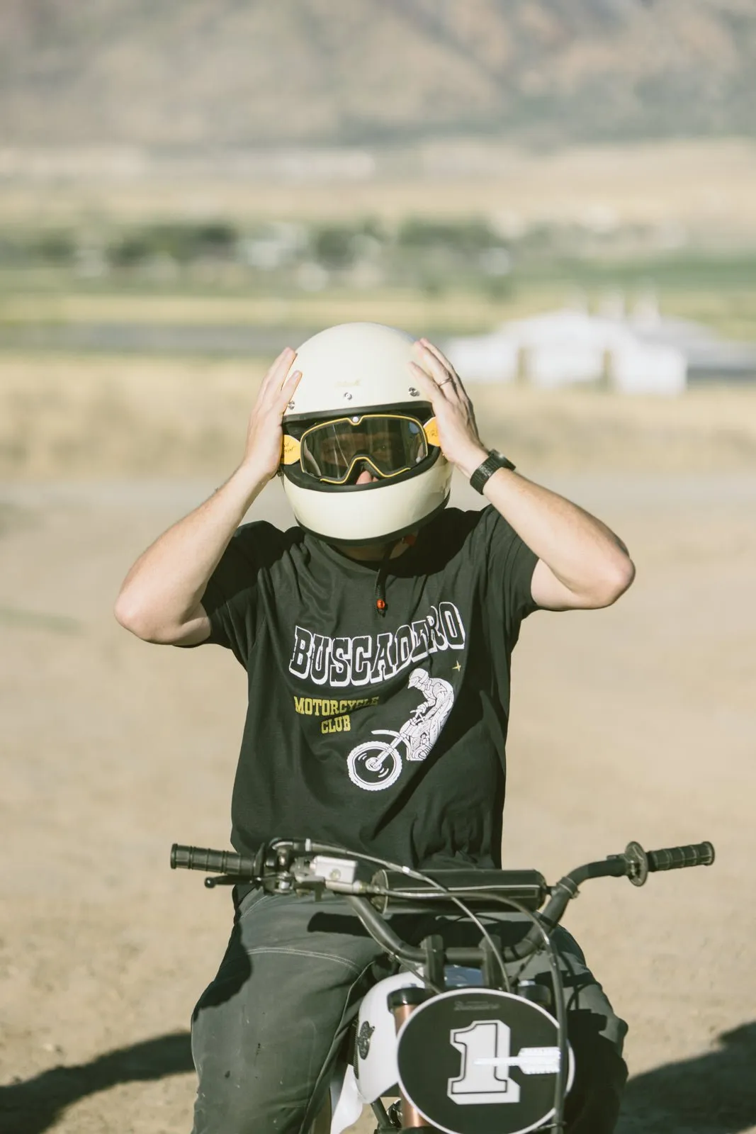 'Moto Club' Black Short Sleeve T shirt