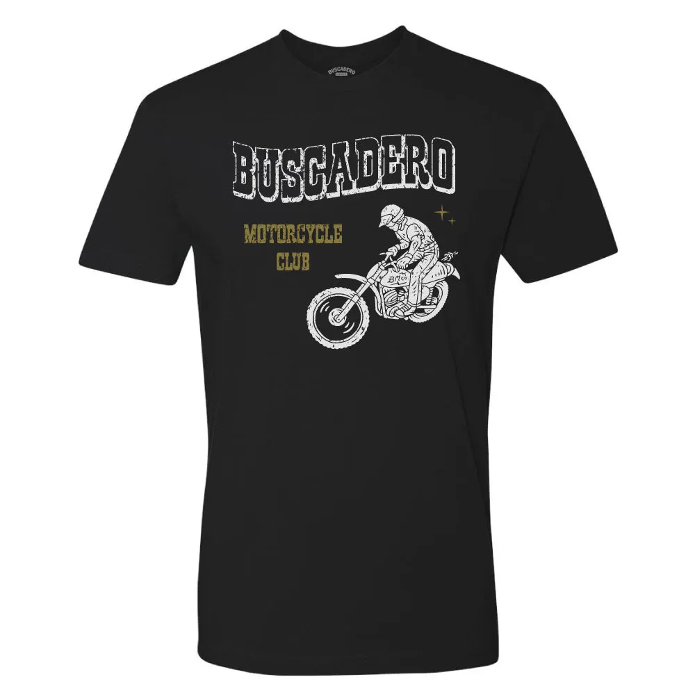 'Moto Club' Black Short Sleeve T shirt