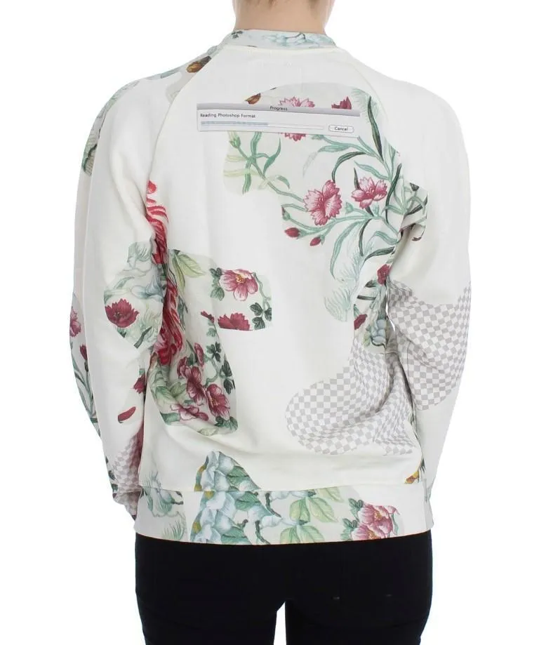 Multicolor Motive Print Cotton Sweater