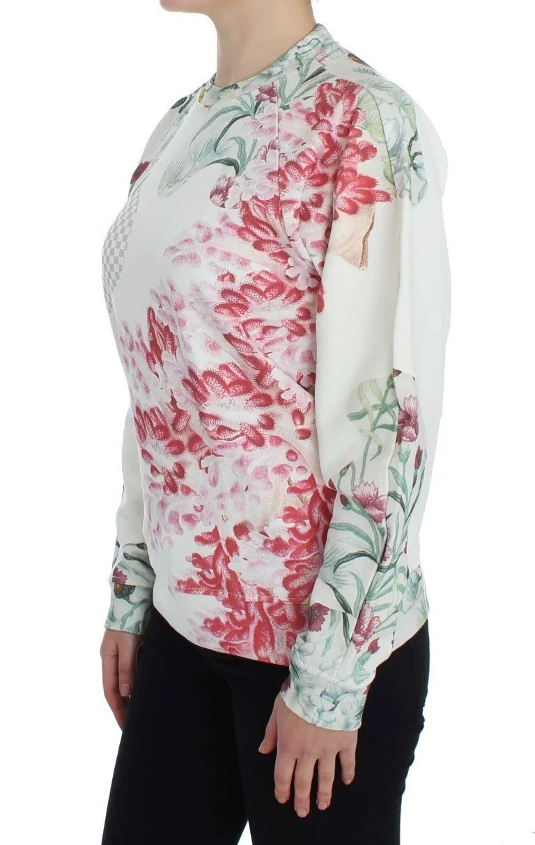 Multicolor Motive Print Cotton Sweater