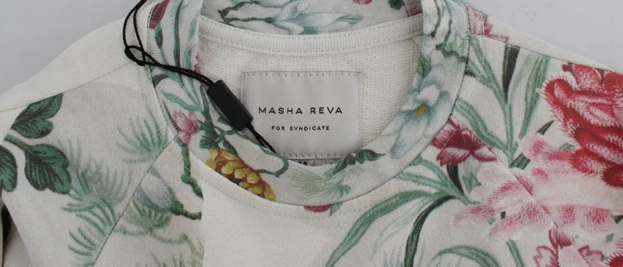 Multicolor Motive Print Cotton Sweater