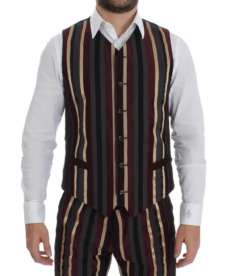 Multicolor Striped Runway 3 Piece Slim Fit Suit