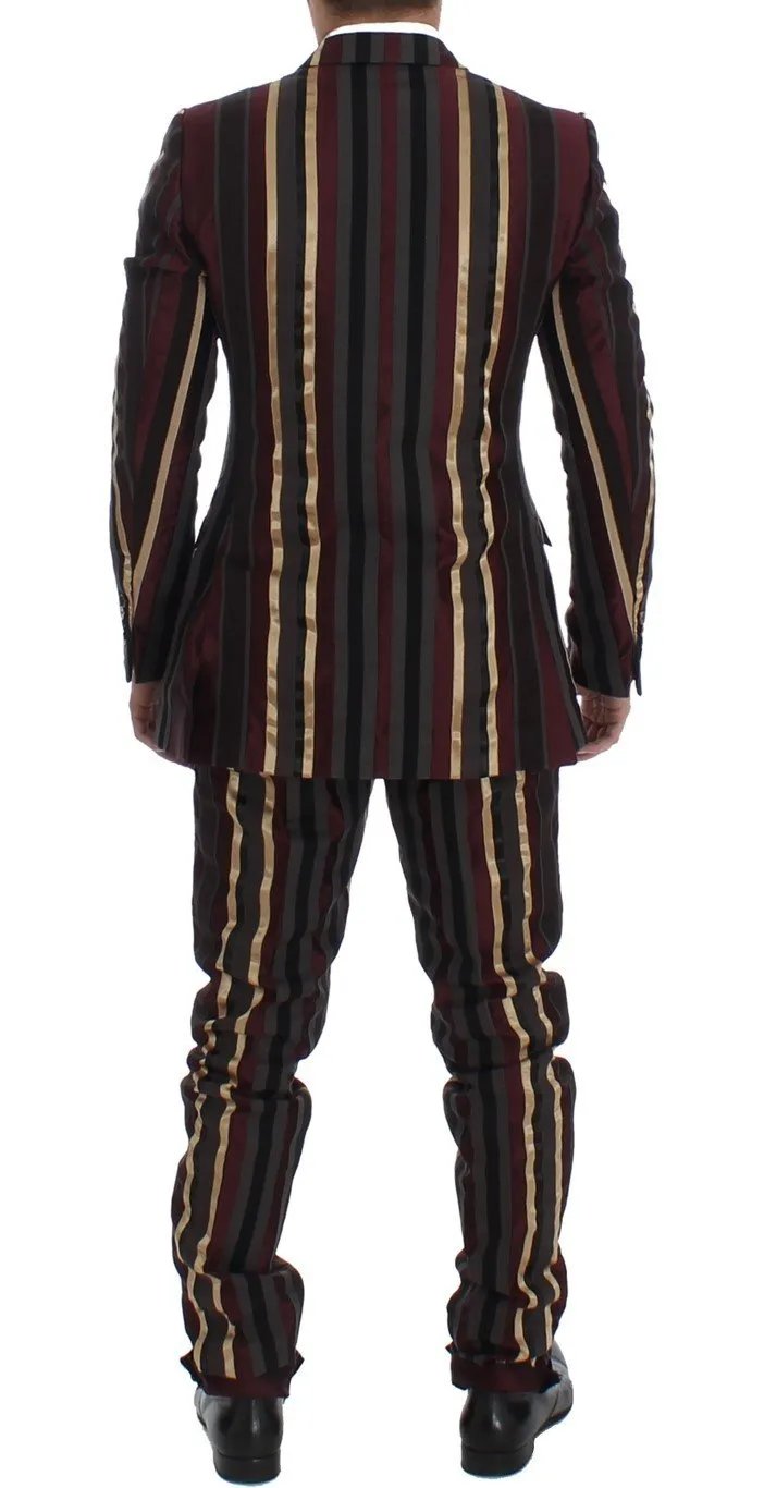 Multicolor Striped Runway 3 Piece Slim Fit Suit