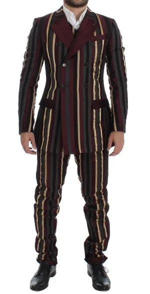 Multicolor Striped Runway 3 Piece Slim Fit Suit