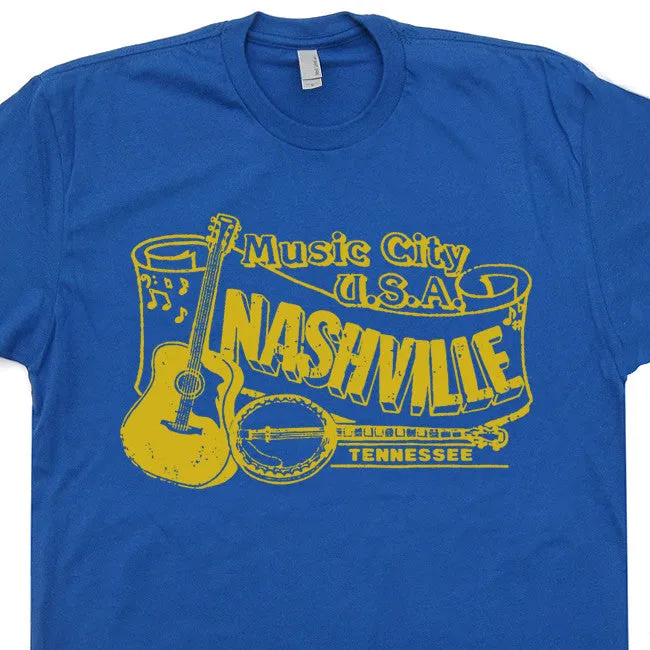 Nashville T Shirt Vintage Country Music T Shirt Vintage Bluegrass T Shirt Banjo Tee