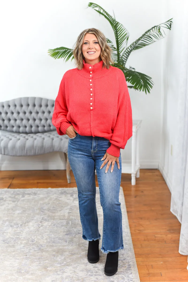 Natasha Pearl Button Sweater