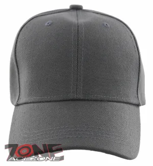 NEW! PLAIN SOLID ADJUSTABLE BASEBALL CAP HAT GRAY