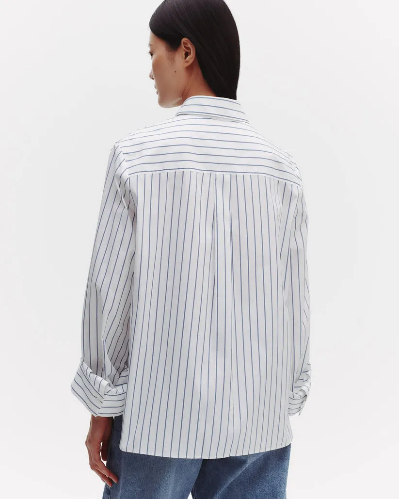 Next Morning Shirt in White and Blue Stripe