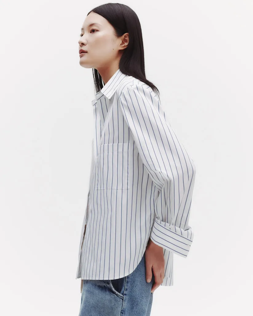 Next Morning Shirt in White and Blue Stripe
