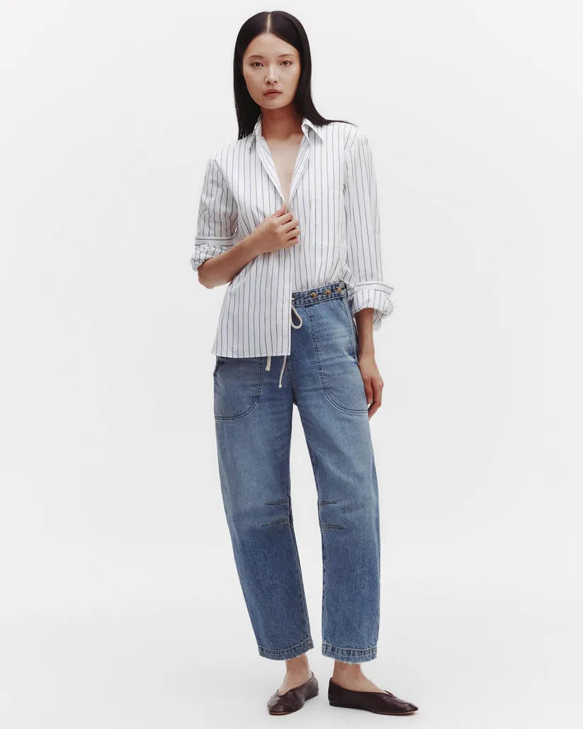 Next Morning Shirt in White and Blue Stripe