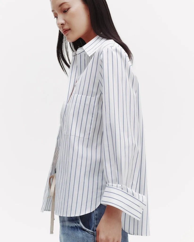 Next Morning Shirt in White and Blue Stripe