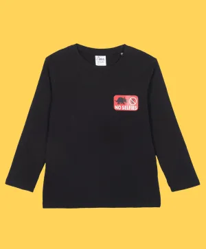 NO SELFIES BOYS LONG SLEEVE T-SHIRT - BLACK