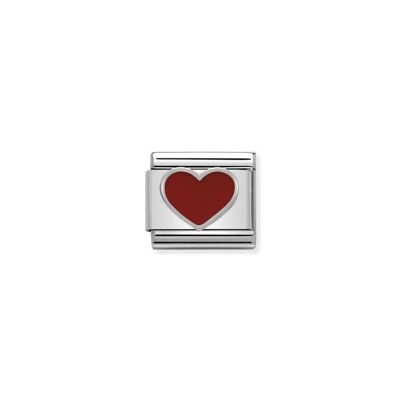Nomination Composable Link Red Heart, Silver & Enamel