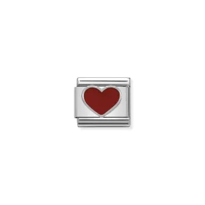 Nomination Composable Link Red Heart, Silver & Enamel