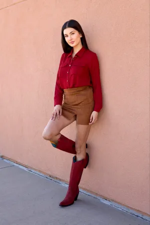 Norma Red Button Up Shirt