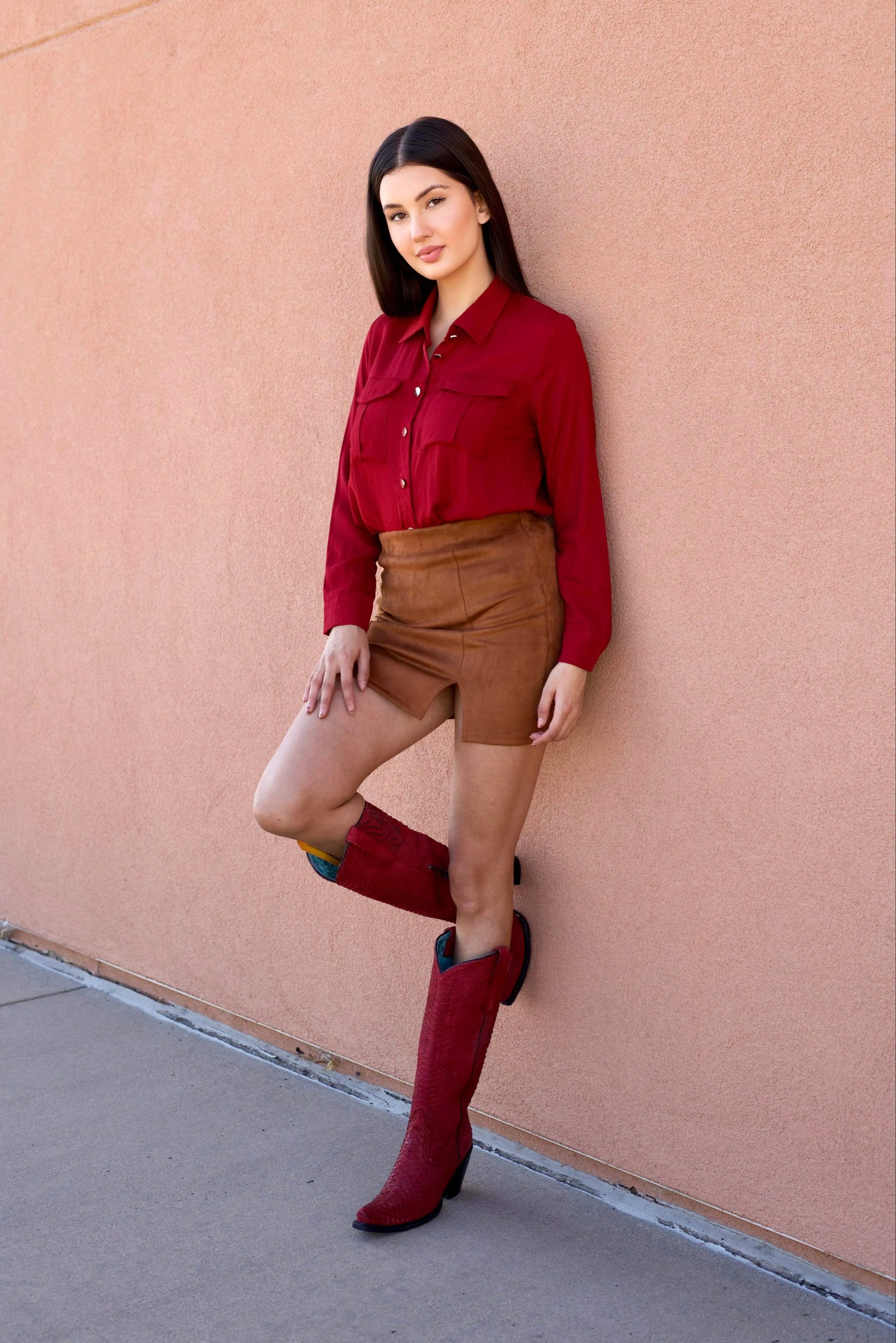 Norma Red Button Up Shirt