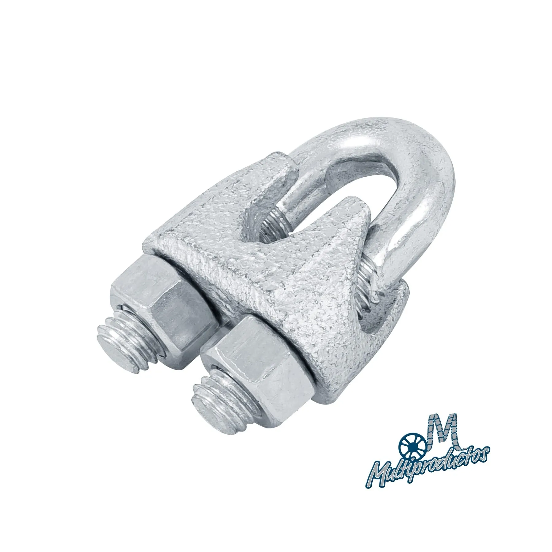 Nudos (perros) de hierro para cable de acero - Blister 2 piezas