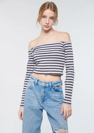 Off Shoulder Striped Top