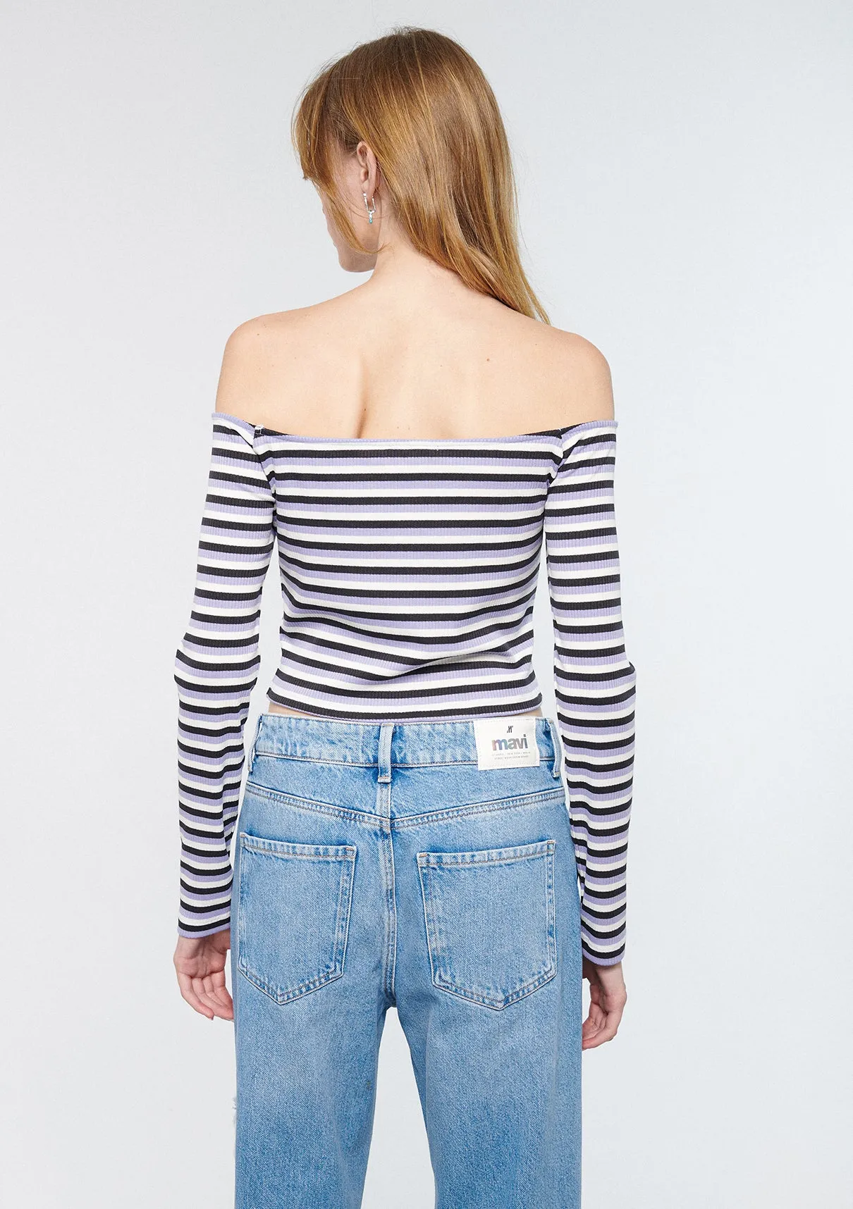 Off Shoulder Striped Top