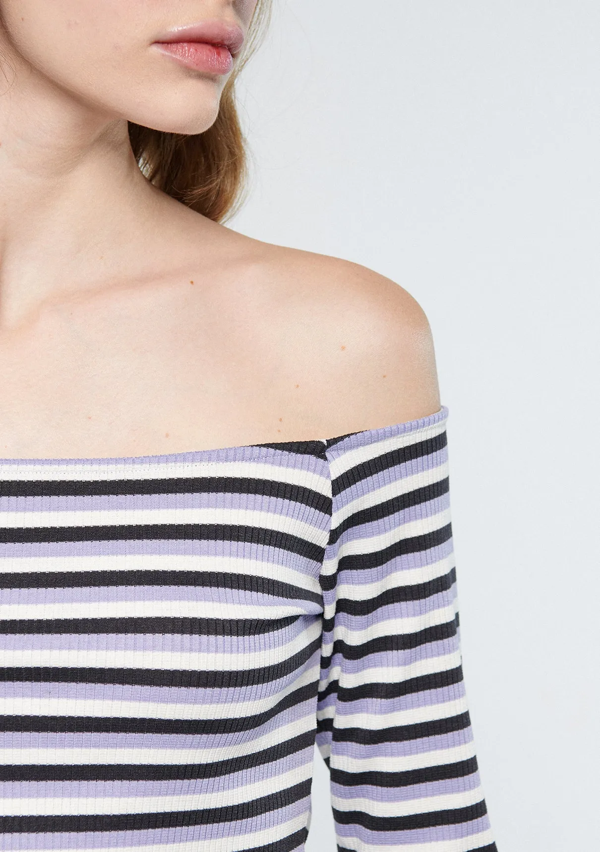 Off Shoulder Striped Top