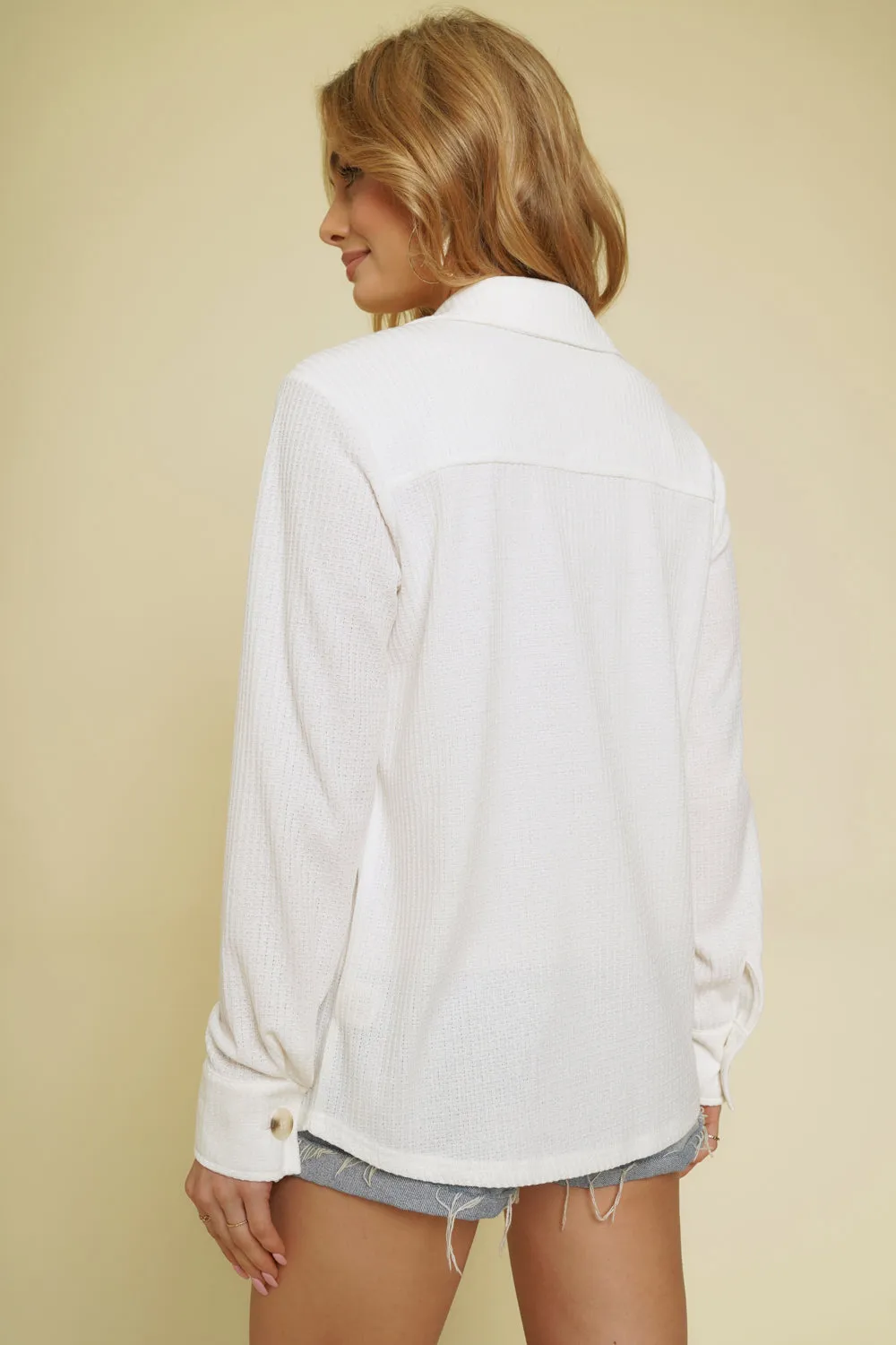 Off-White Lightweight Button Up Thermal Top