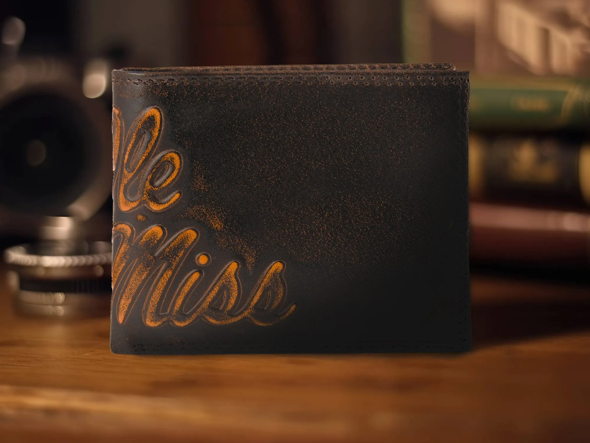 Ole Miss Rebels Burnished Leather Bifold Wallet