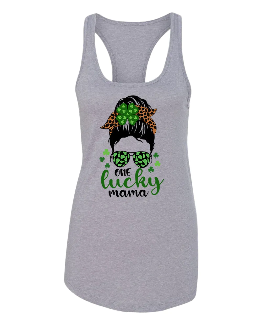 One Lucky mama tank top women racerback st patrick's day tank top