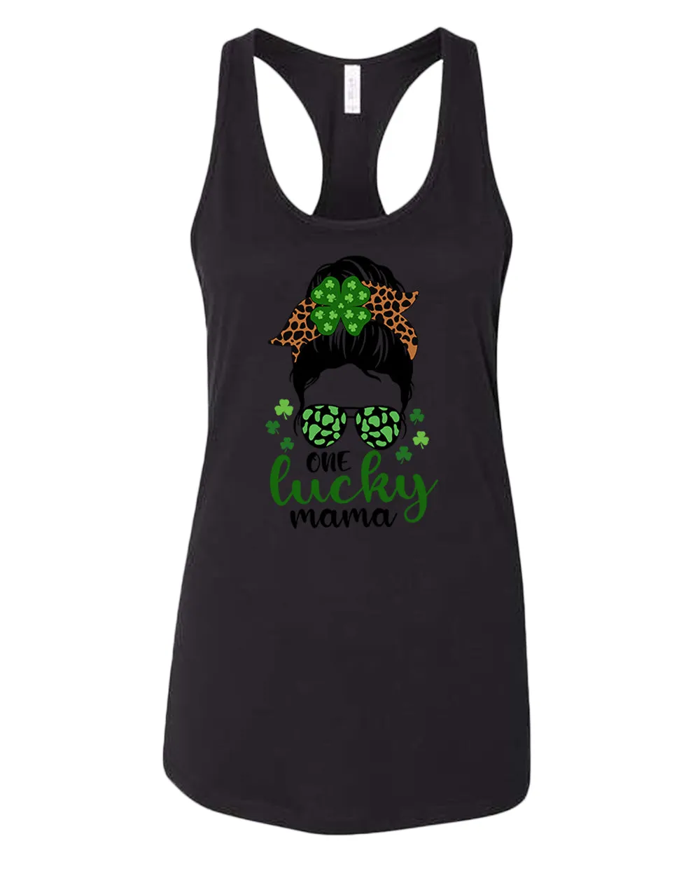 One Lucky mama tank top women racerback st patrick's day tank top