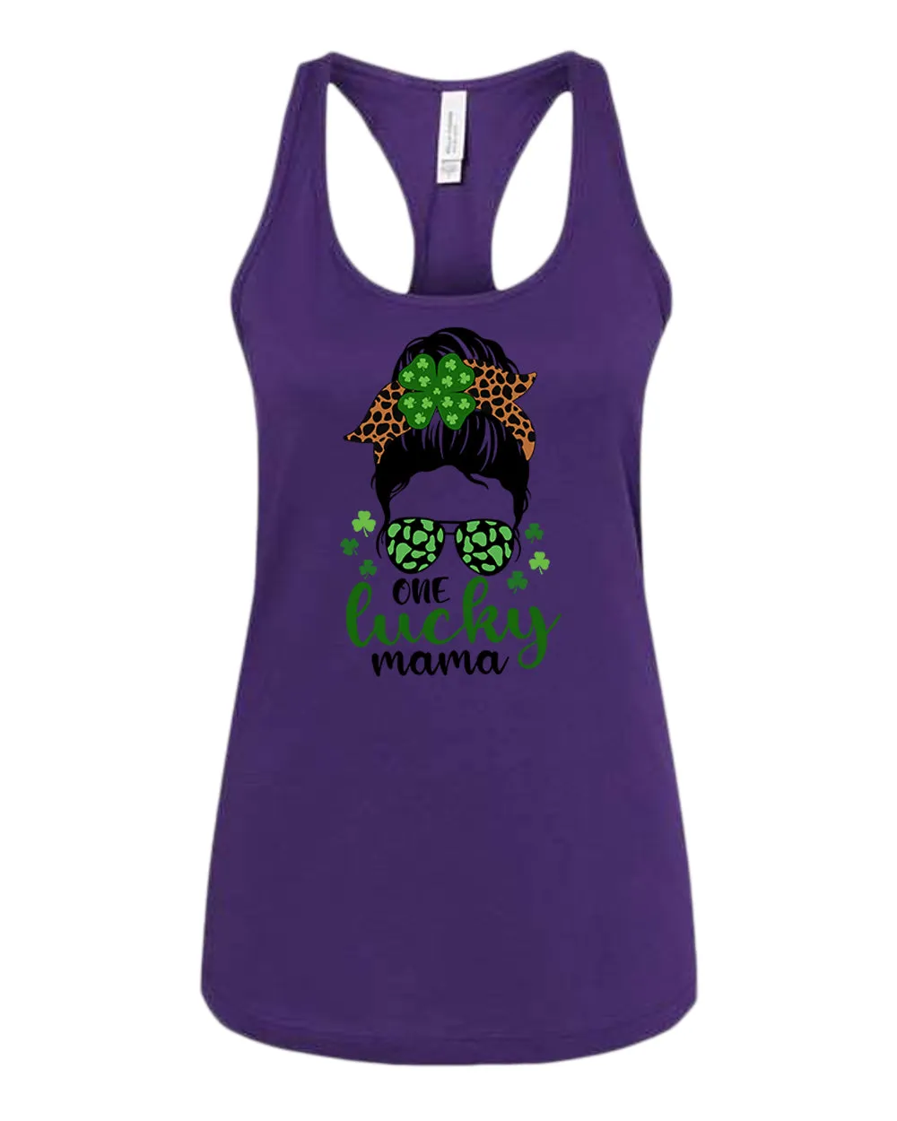 One Lucky mama tank top women racerback st patrick's day tank top