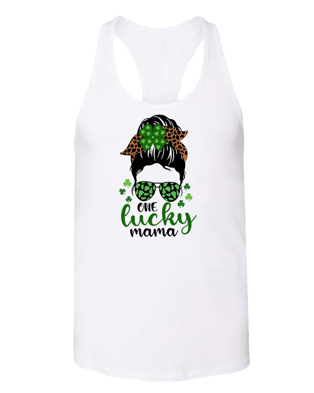 One Lucky mama tank top women racerback st patrick's day tank top
