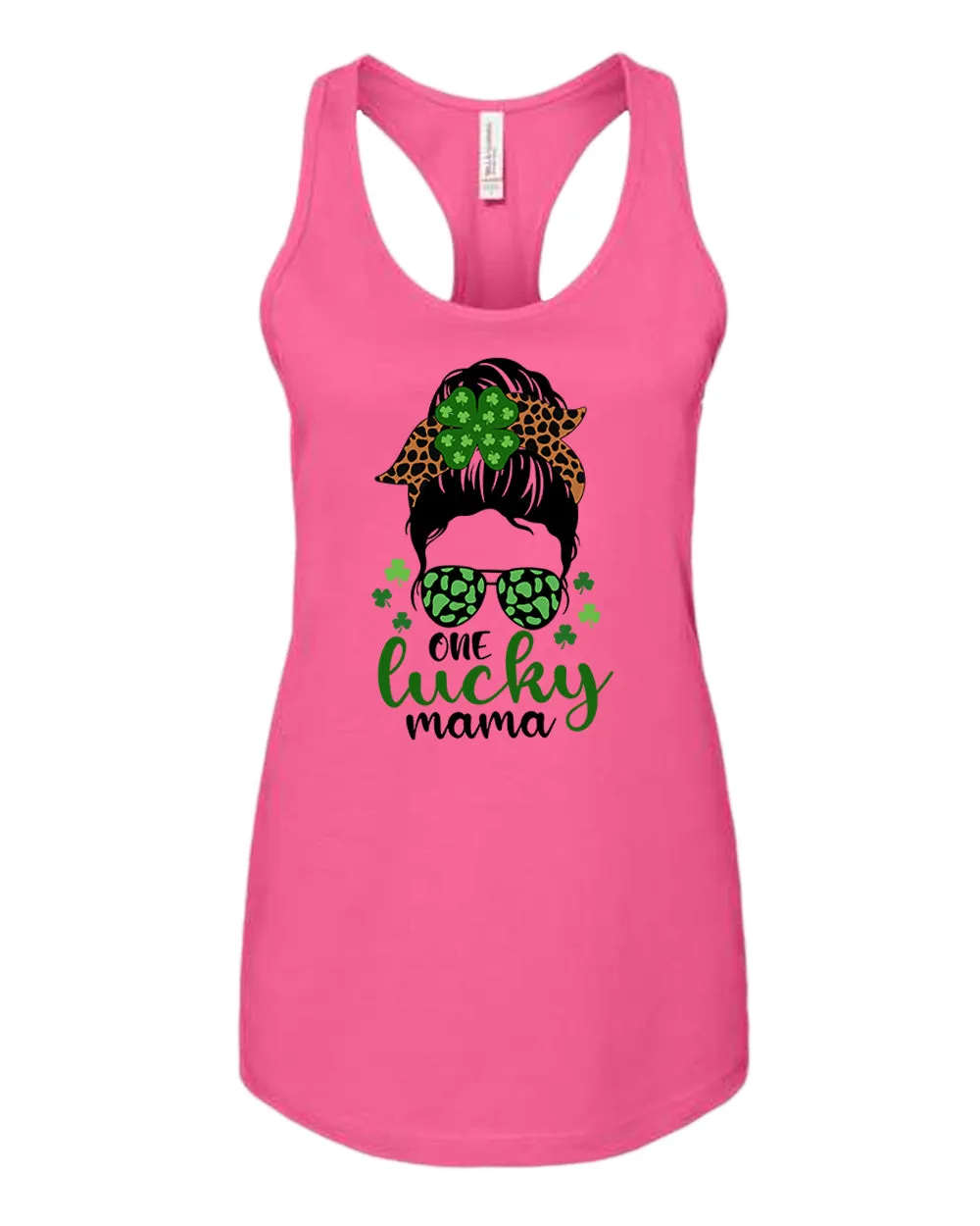 One Lucky mama tank top women racerback st patrick's day tank top