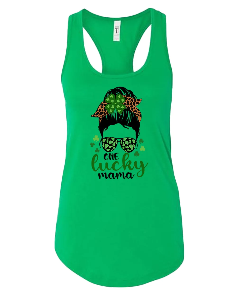 One Lucky mama tank top women racerback st patrick's day tank top