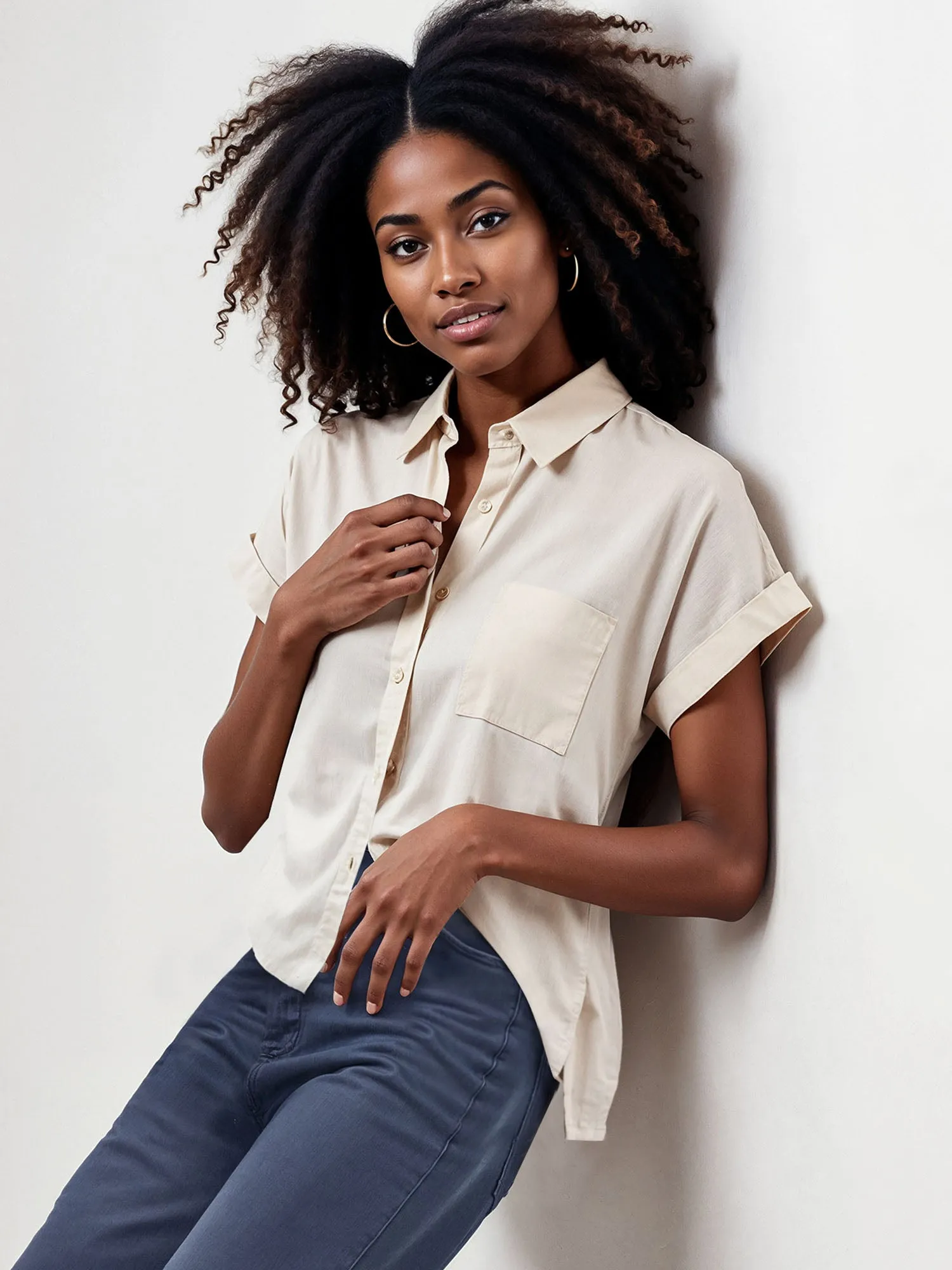 One Pocket Button Down Shirt