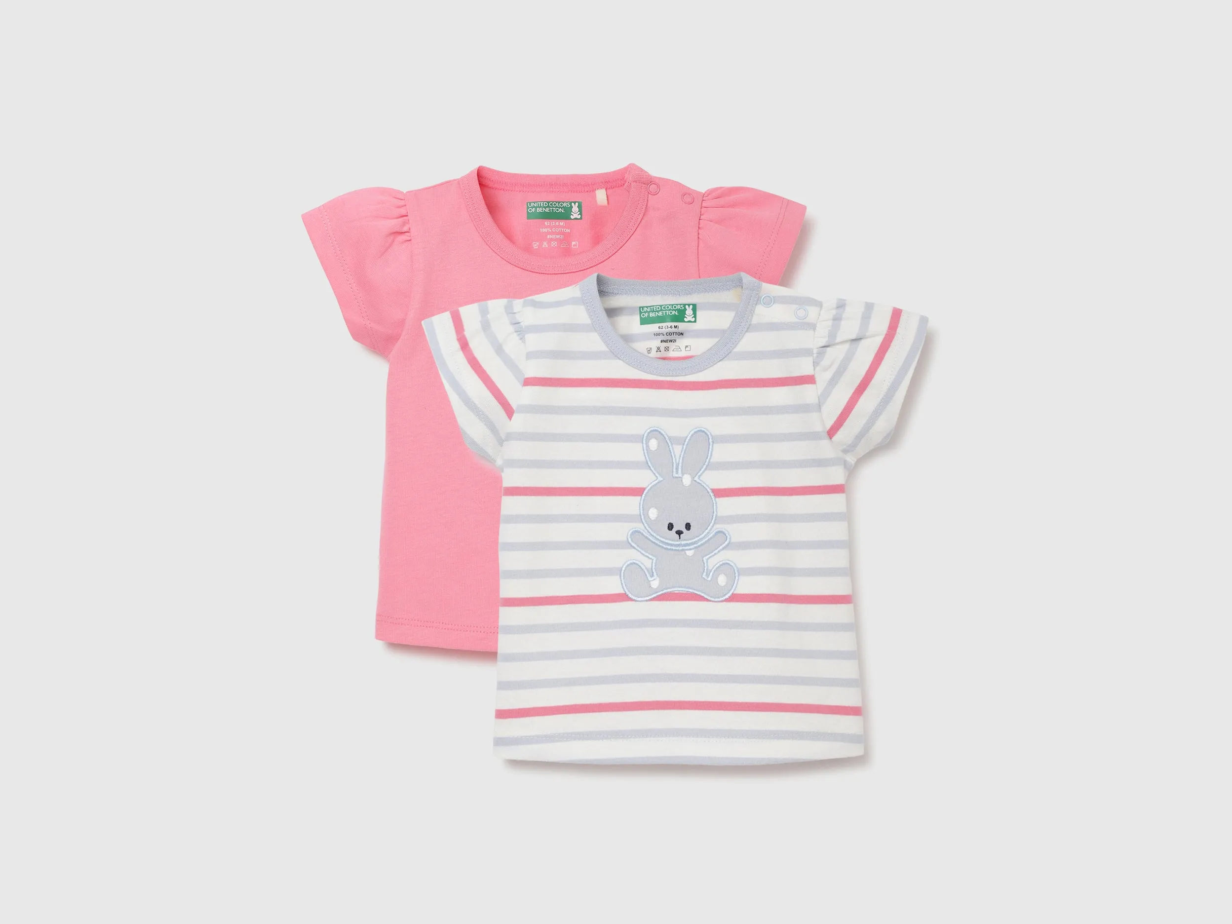 Pack of 2 Regular Fit Round Neck Printed Baby T-Shirts