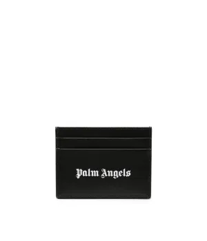 Palm Angels logo-print leather card holder