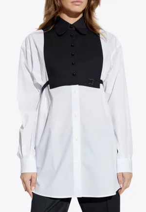 Paneled Button-Up Shirt