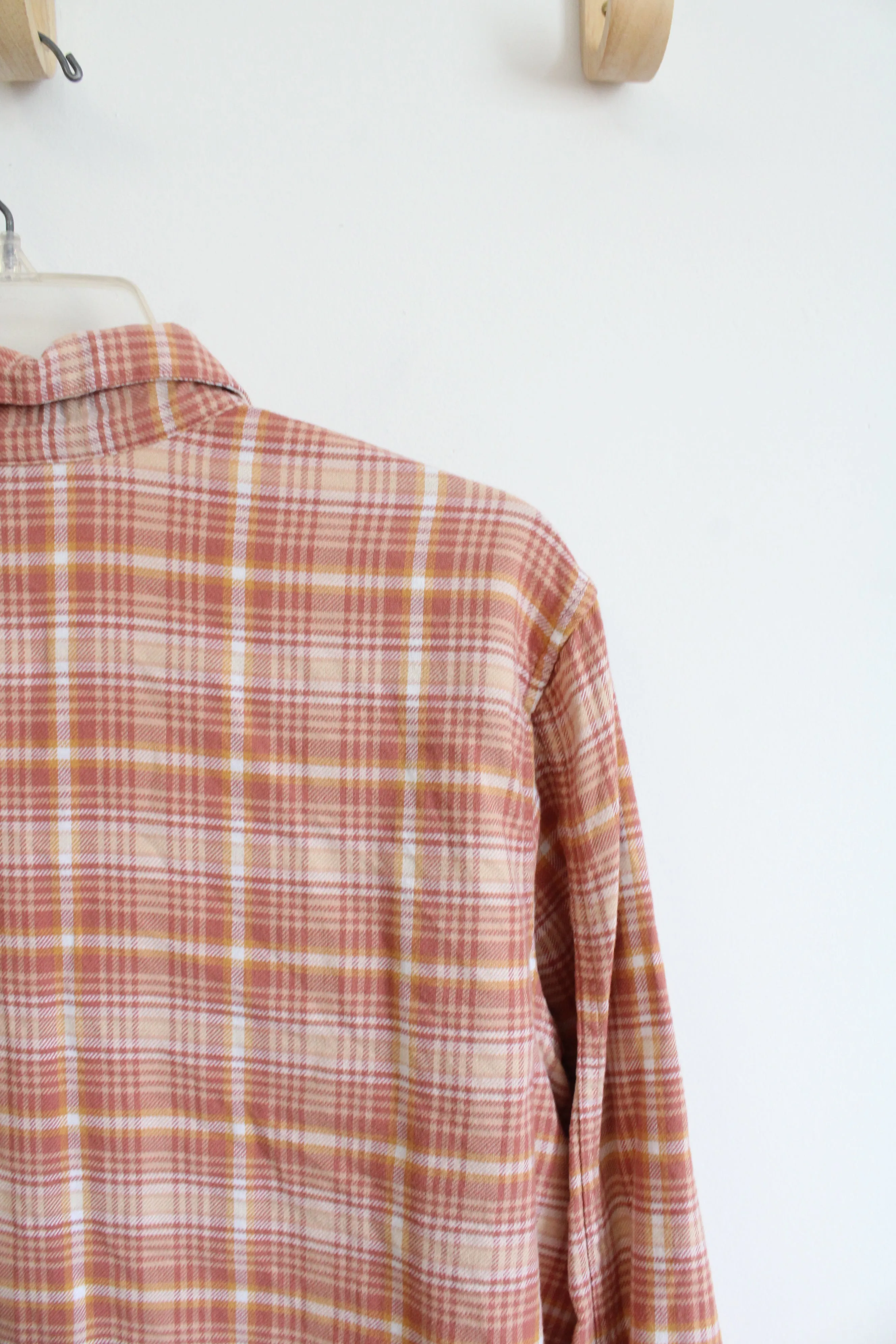 Patagonia Peach Orange Plaid Button Down Shirt | 16