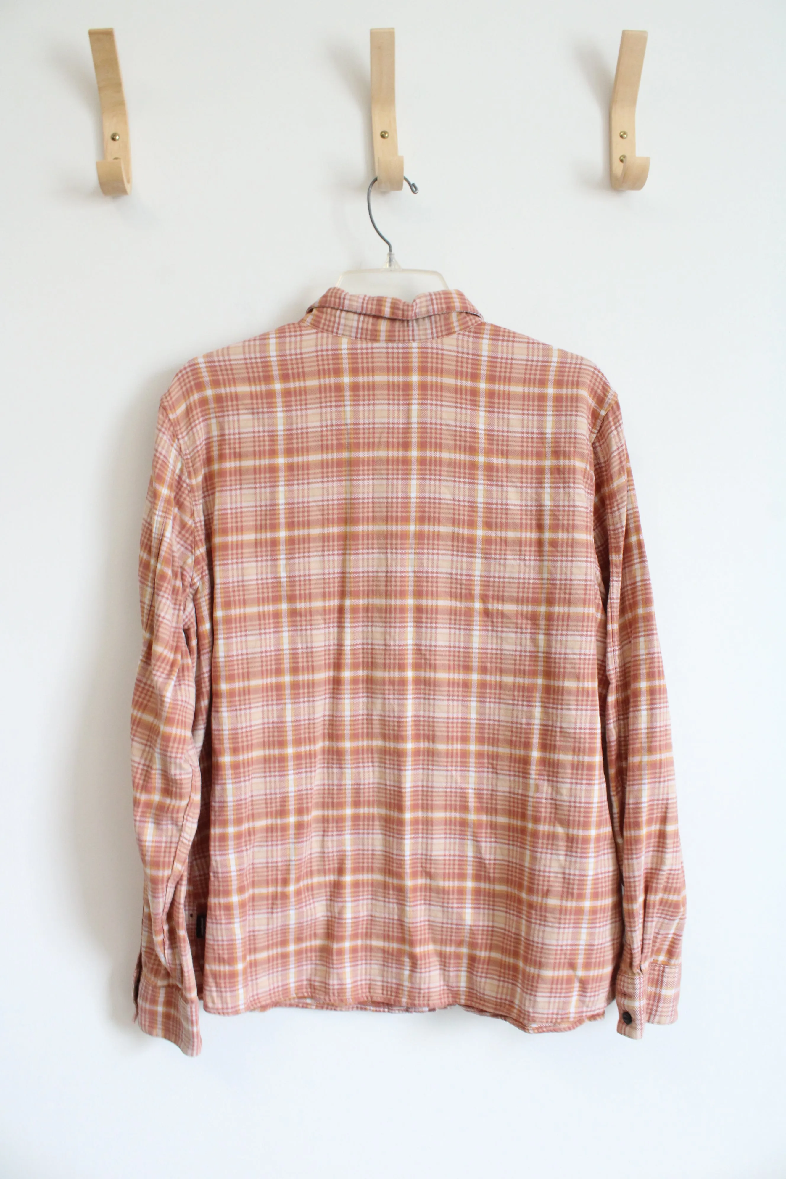 Patagonia Peach Orange Plaid Button Down Shirt | 16