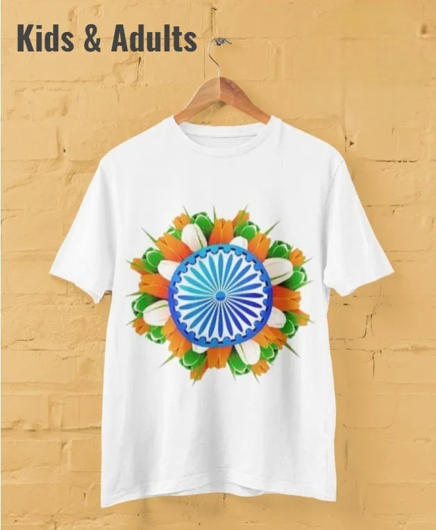 Patriotic Theme White T-shirts for Adult & Kids