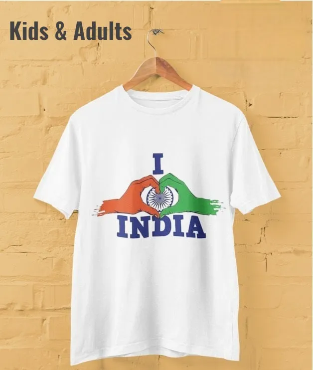Patriotic Theme White T-shirts for Adult & Kids