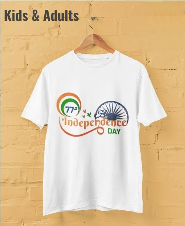 Patriotic Theme White T-shirts for Adult & Kids