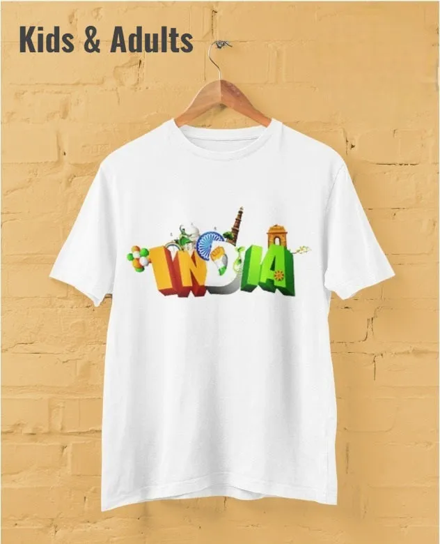 Patriotic Theme White T-shirts for Adult & Kids