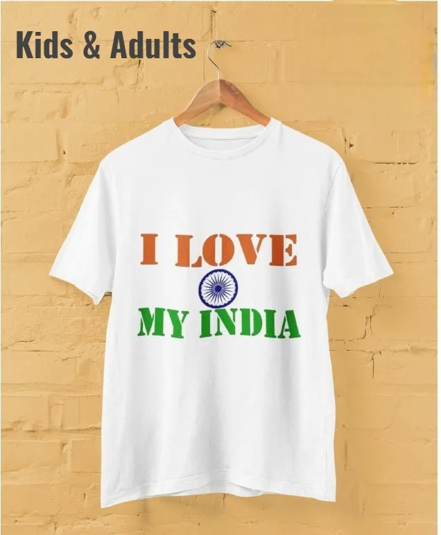 Patriotic Theme White T-shirts for Adult & Kids